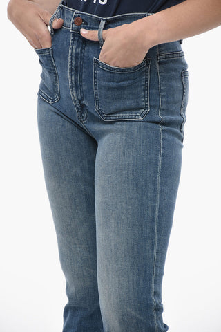 Stretch Denim HUSTLER Jeans with Frayed Hem 20cm