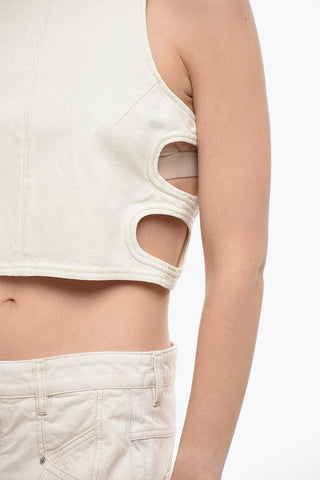 Denim Tank Top with Side Cut-outs
