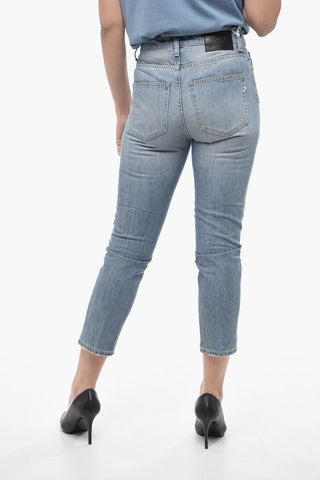 Straight Leg CINDY Jeans with Visible Stitching 16cm