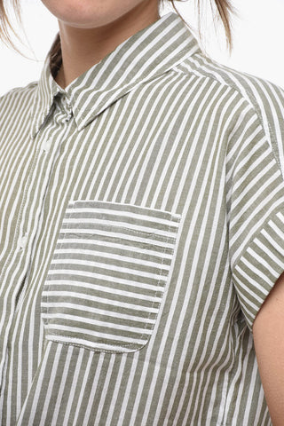 Awning Striped BETONY Shirt with knot Hem