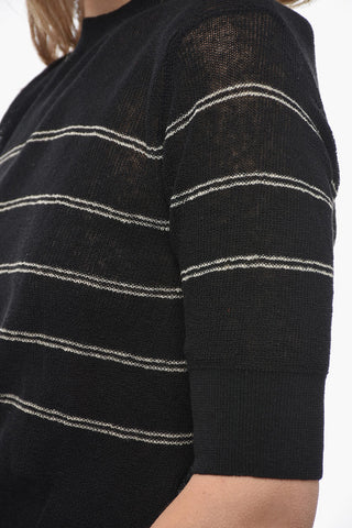 LEISURE Contrasting Details CALAMO Crew-neck Sweater