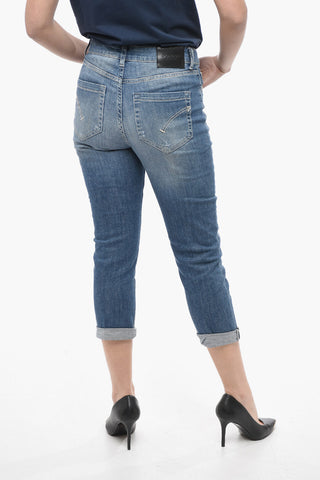 Stretch Denim KOONS Jeans with Ornamental Buttons 19cm