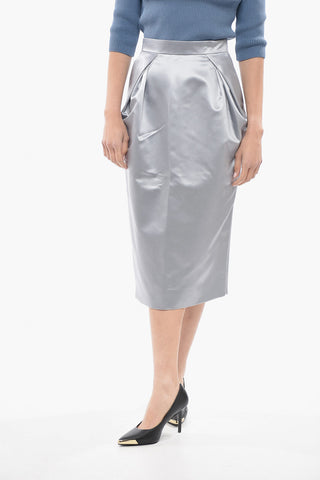 MM1 Longuette in Satin con Pince Laterali