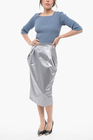 MM1 Longuette in Satin con Pince Laterali