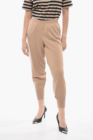 Ribbed Details Side Cashmere and Virgin Wool Pants