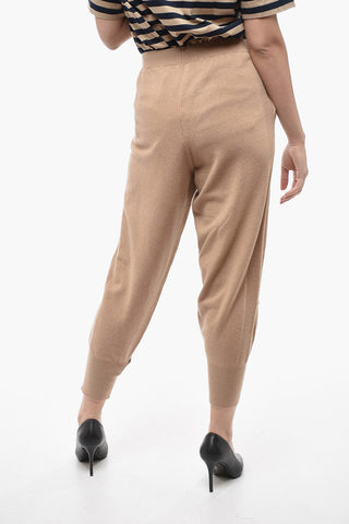 Pantaloni in Cashmere e Lana Vergine con Dettagli a Coste Laterali