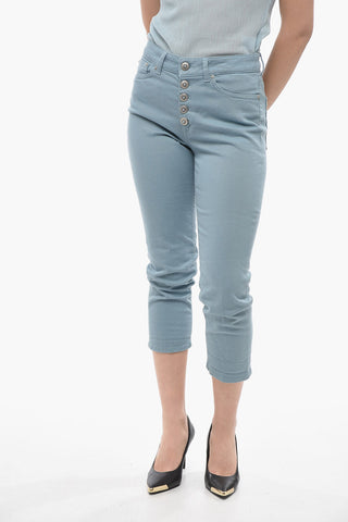 Stretch Fabric KOONS 5 Pockets Pants with Ornamental Buttons