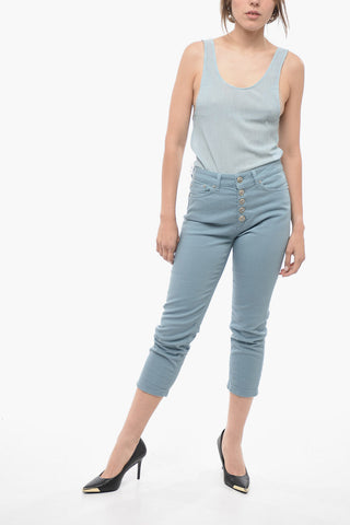 Stretch Fabric KOONS 5 Pockets Pants with Ornamental Buttons