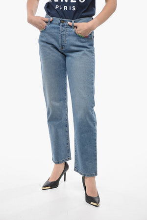 레귤러 핏 진 컬러 자수 20cm