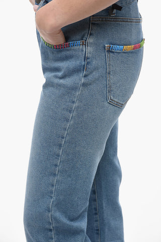 레귤러 핏 진 컬러 자수 20cm