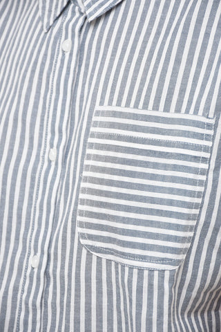 Awning Striped BETONY Shirt with knot Hem