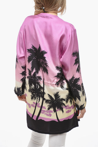 Tie Neck SUNSET Pure Silk Blouse