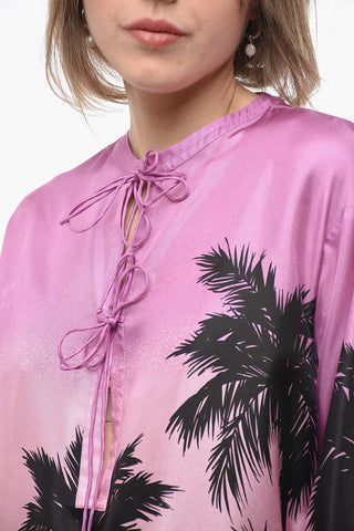 Tie Neck SUNSET Pure Silk Blouse