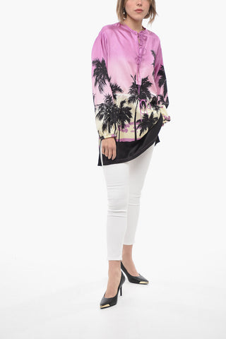 Tie Neck SUNSET Pure Silk Blouse