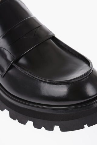 Leather Loafers With Tank Sole