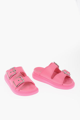 Slides In Pelle Con Fibbie