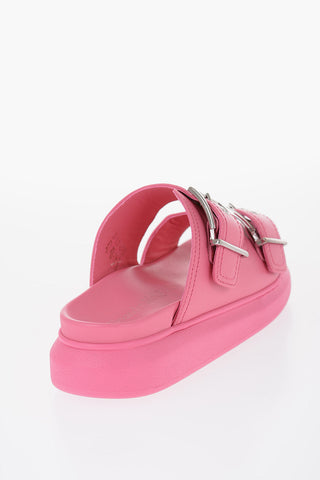 Slides In Pelle Con Fibbie