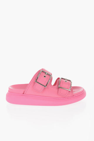 Slides In Pelle Con Fibbie