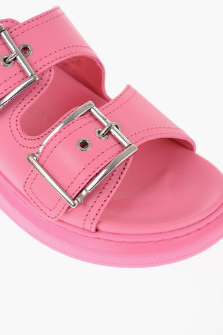 Slides In Pelle Con Fibbie