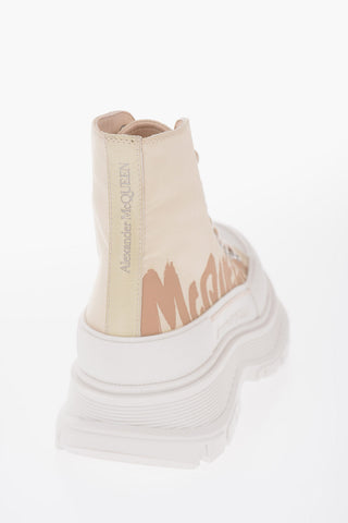 Sneakers High-Top In Tessuto Con Platform e Stampa Logo