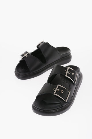 Leather Slides With Buckles
