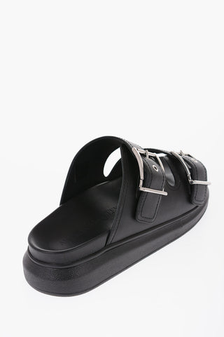 Leather Slides With Buckles