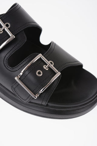 Leather Slides With Buckles
