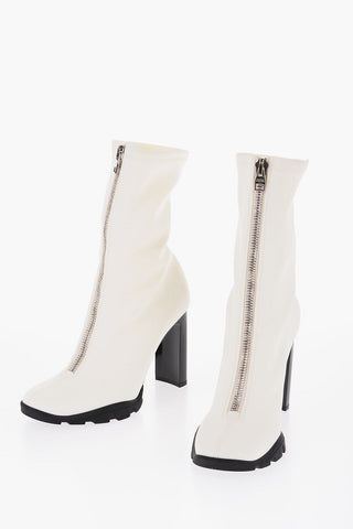 Shiny Heel Full Zip Sock Booties 11cm