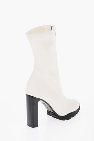 Shiny Heel Full Zip Sock Booties 11cm