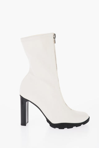 Shiny Heel Full Zip Sock Booties 11cm