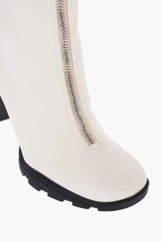 Shiny Heel Full Zip Sock Booties 11cm