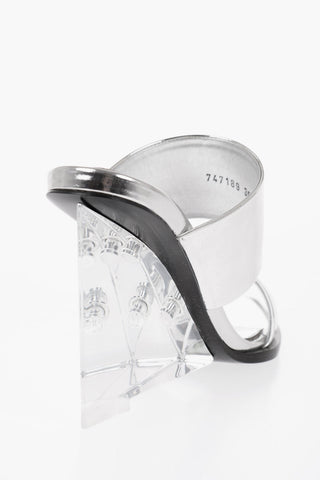 Metallic effect Sandals With Clear Wedge 10 cm