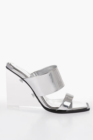 Sandalen Metallic-Effekt Mit 10 cm Transparentem Keilabsatz