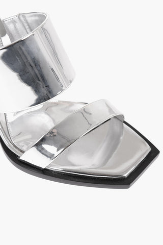 Metallic effect Sandals With Clear Wedge 10 cm