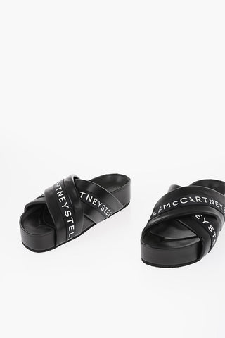 Criss-cross Leather Slides