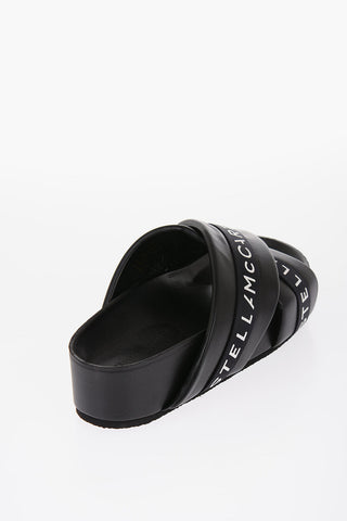 Criss-cross Leather Slides