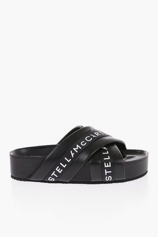 Criss-cross Leather Slides
