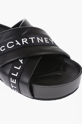 Criss-cross Leather Slides