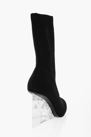 Sock Boots With Clear Wedge 11 cm