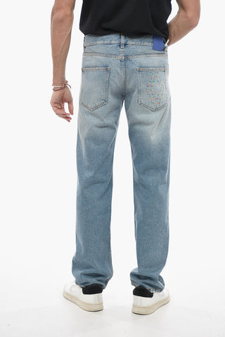 Jeans a Gamba Diritta con Lavaggio Chiaro 19cm