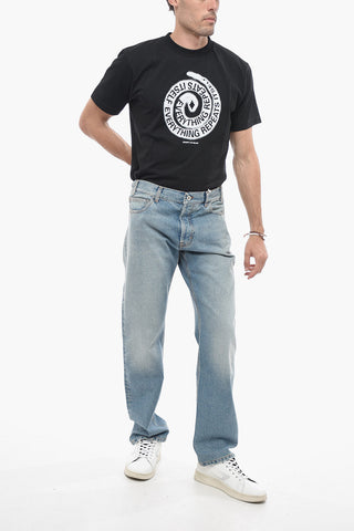 Jeans a Gamba Diritta con Lavaggio Chiaro 19cm