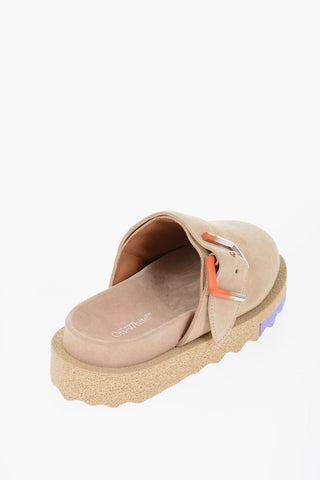 Suede Mules With Buckle Detail