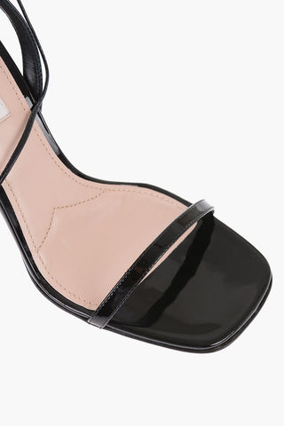 Patent Leather Sandals With Glitter Heel 10 cm