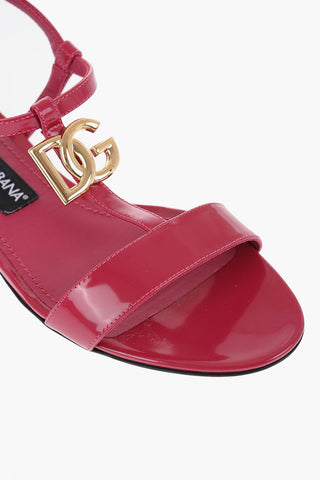 Patent Leather Sandals With Logo Detail