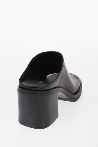 Sabot Open Toe In Pelle Tacco 8 cm