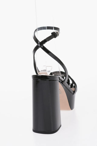 Sandali In Vernice Con Tacco Squadrato 11 cm