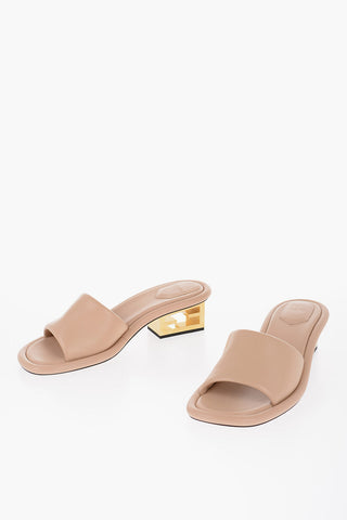 Leather Slides With Statement Heel 5 cm
