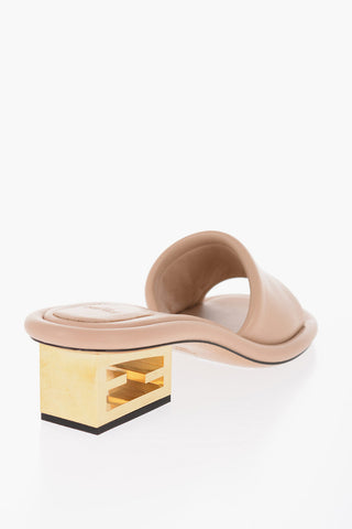 Leather Slides With Statement Heel 5 cm