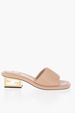 Leather Slides With Statement Heel 5 cm