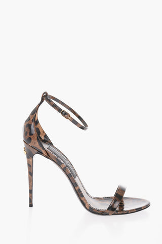 Animalier Print Patent Leather Sandals Heel 11 cm